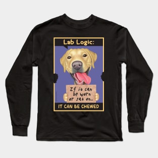 Yellow Labrador Retriever holding sign Long Sleeve T-Shirt